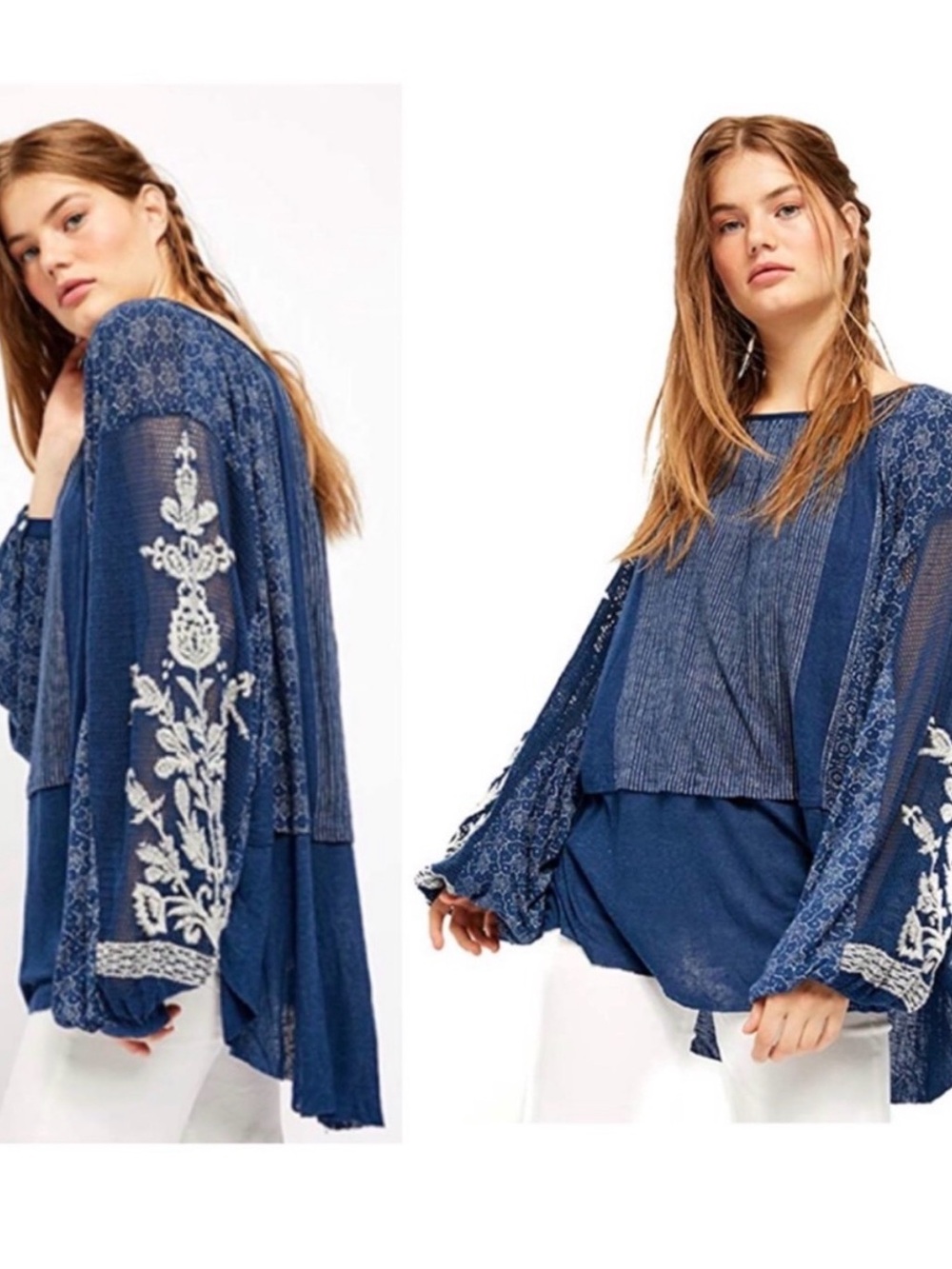 Free People Indigo Dreams tunic top